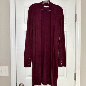 NWT RD Style Deep Burgundy Cardigan Women’s XL cozy long fall classic career